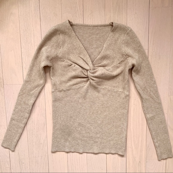Yesstyle knotted long sleeve knit top - Picture 3 of 3